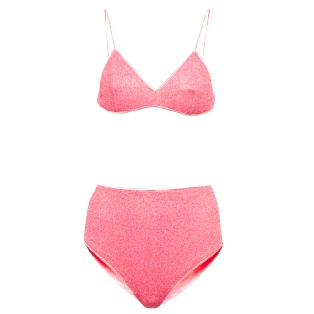 OSEREE Lumiere high waist bikini in Pink Metallic size L